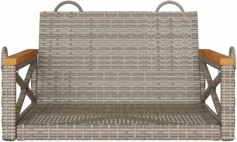 Patio Swing Bench Gray,Modern Patio Swing Bench for One Person Stylish Synthetic Rattan Outdoor Furniture with Comfort Design Patio Furniture