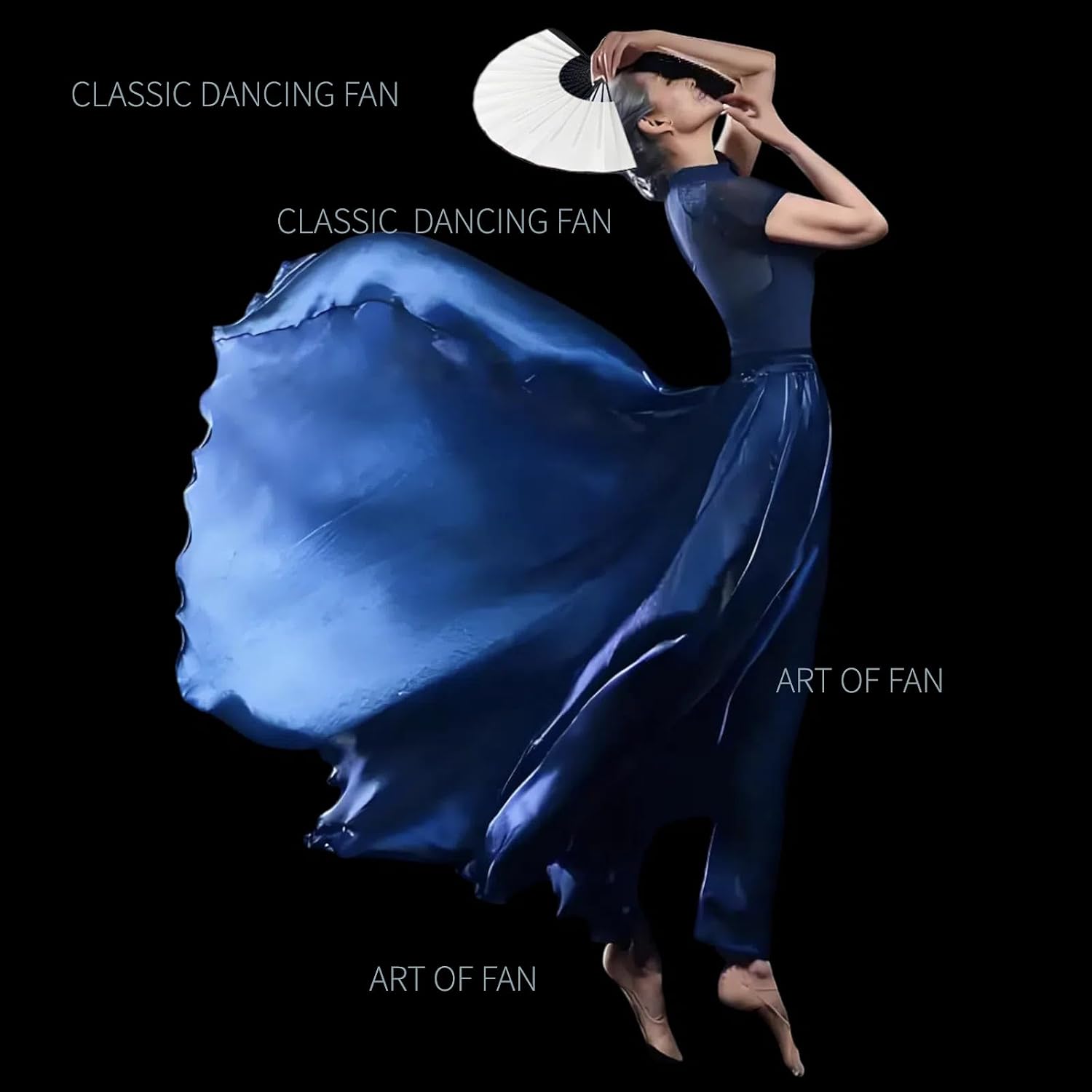 2026 New 5PCS Folding Hand Fans, 8.4" Mysterious Oriental Stylish Vintage Bamboo Silk Fan. Ideal for Dancing, Party, Home Decor and Events (5)