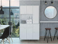 90 Kitchen Pantry, One Drawer, Multiple Cabinets, Two Open Shelvess -White