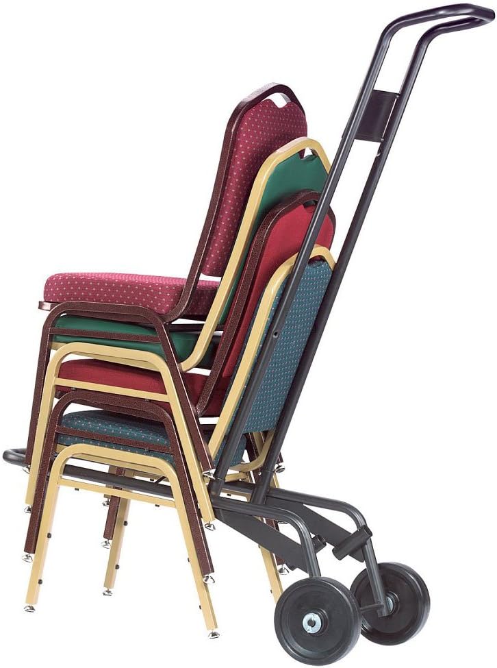 National Public Seating Premium Fabric Upholstered Stack Chair, Ebony Black Seat/Black Sandtex Frame