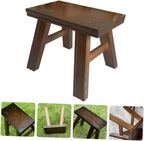 Small Wooden Bench for Boy Girl Versatile Foot Stool for High Beds Bathroom Plant Stand Shoe Changing Rustic Ages Construction