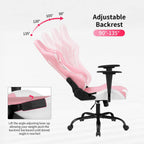Gaming Chair, Video Game Chair, Cheap Computer Gaming Chair PU Leather High Back PC Gaming Chair Ergonomic Racing Swivel Office Desk Chair with Headrest and Lumbar Support for Adults Kids Pink