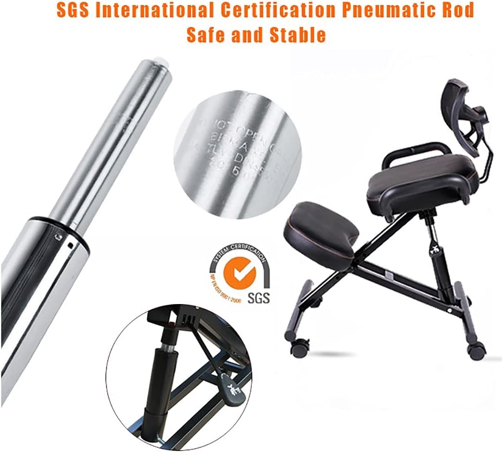 Kneeling Chair with Adjustable Back rt and Roller for Improved, Comfortable for Home and Office Use (E)