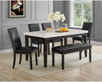 Steve Silver Westby Black PU Dining Bench w/Nailhead, Upholstered in Easy-Care Black Polyurethane, 42" L x 17" W x 19" H