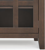 SIMPLIHOME Artisan Buffet - 54 inch Wide Solid Wood 3-Door Sideboard Buffet in Natural Aged Brown, Transitional Storage Cabinet for Dining Room or Kitchen with Adjustable Shelves and Bronze Hardware