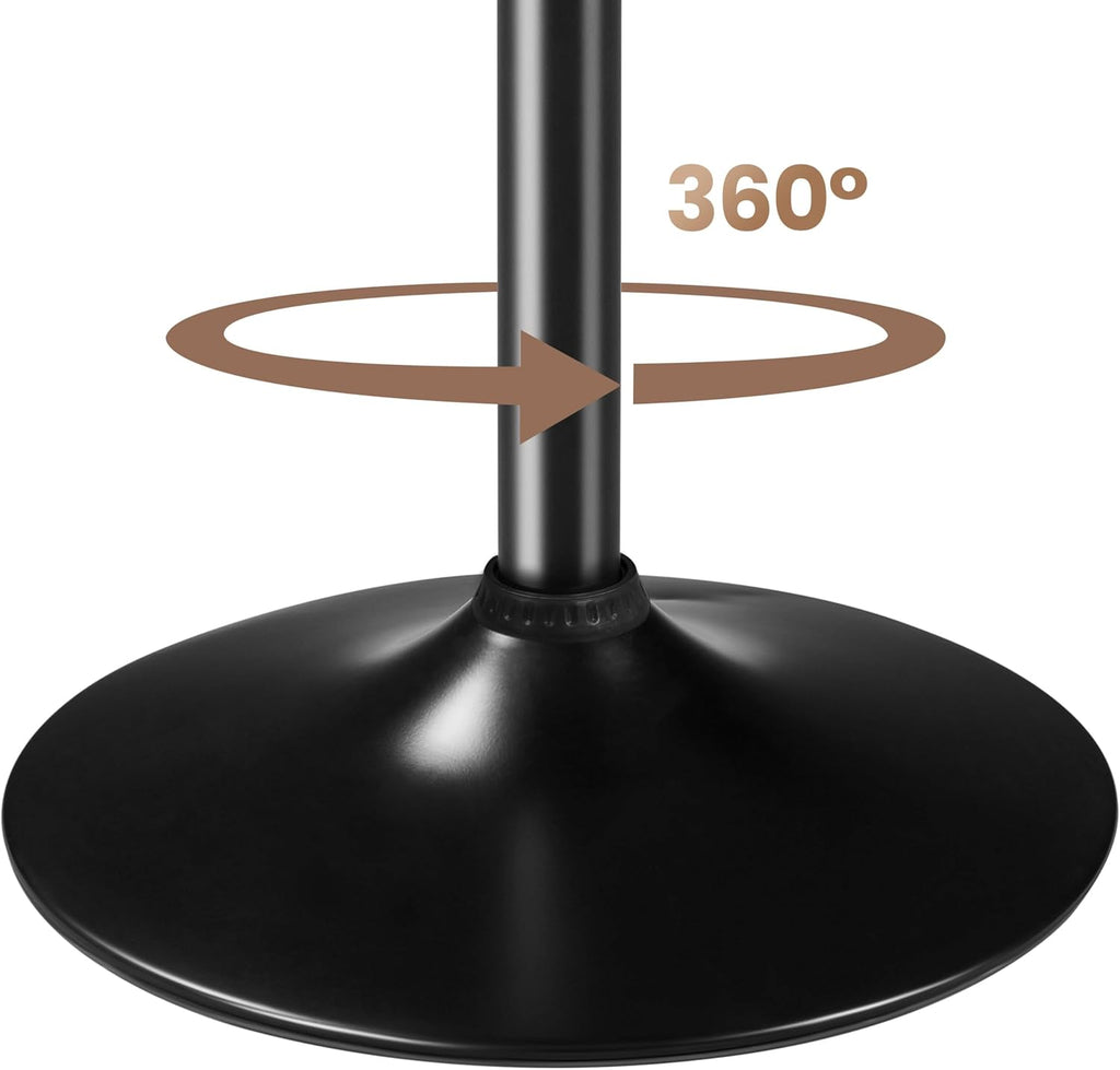Yaheetech Round Bar Table, Adjustable Height and 360° Swivel Bar Tables, Cocktail Table with MDF Top, Black Leg Base for Bar, Bistro, Café, Full Black