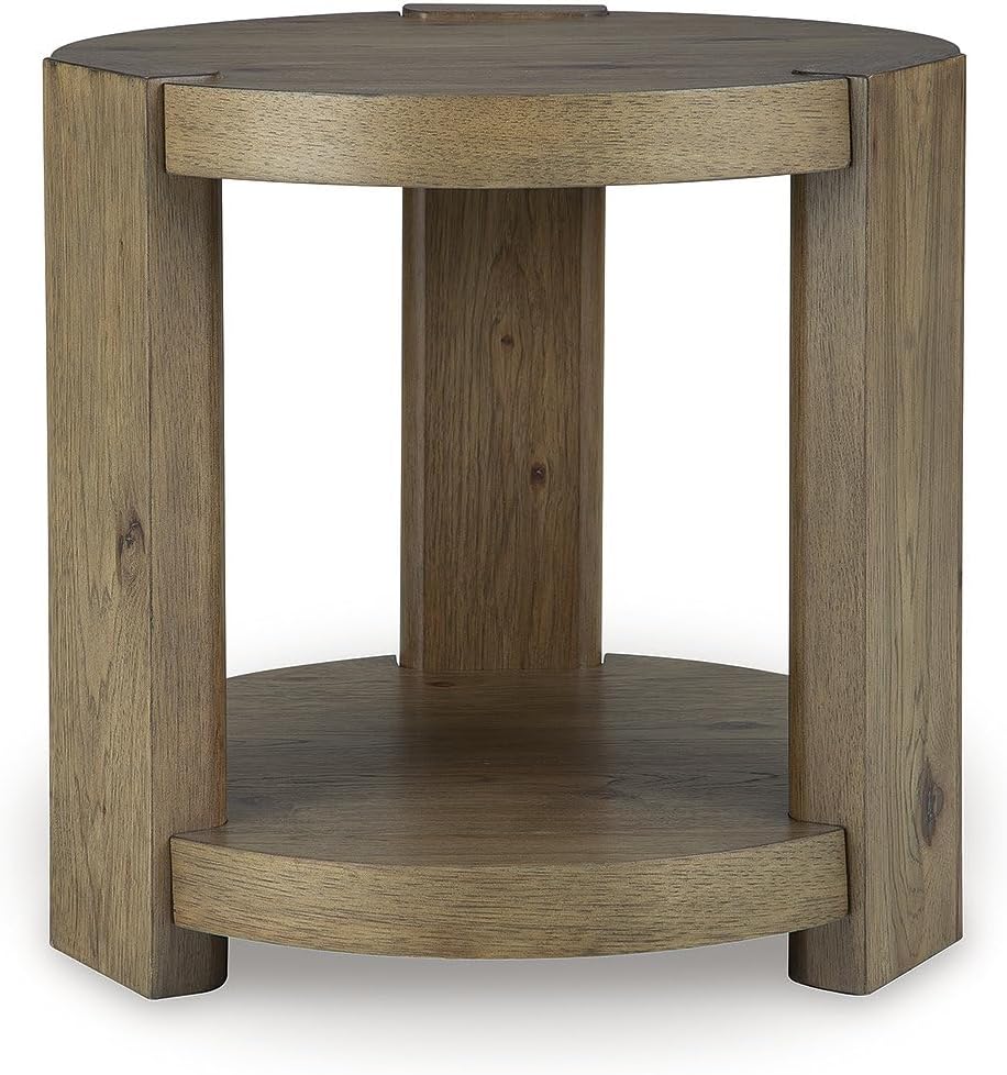 Signature Design by Ashley Flangren Casual End Table with Storage, Light Brown