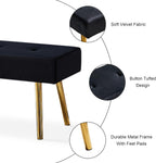 Entryway Bench, 40'' Upholstered Bedroom Benches, End of Bed Bench with Metal Legs, for Decorative, Living Room, Dining Room, Black Bench
