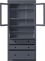 78" Tall Kitchen Pantry Cabinet with 3 Drawers, Large Wooden Kitchen Organizers Storage Cabinet Cupboard with Power Outlet and Adjustable Shelves for Dining Room, Living Room, Grey