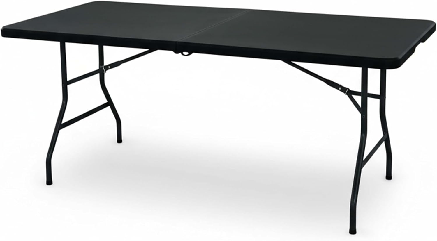 6 Feet Adjustable Height Nesting Folding Table – 24", 29", 36" Countertop Level Foldable Utility Table for Kitchen, Events, Garage, and Workspace - Perfect for Indoor/Outdoor Use Black