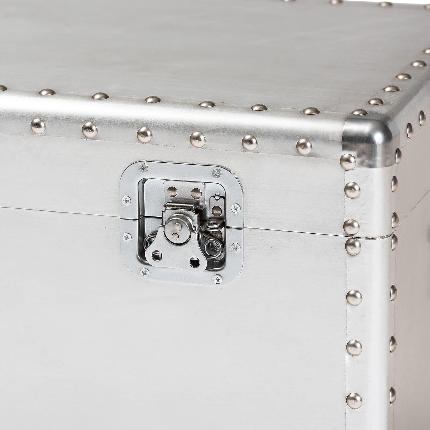 Baxton Studio Serge 13.98-inch High Storage Trunk, Silver