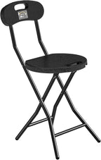 5Rcom Folding Stool, 1 Pack 18 inch Folding Bar Stool with Backrest and Handle, Foldable Stools for Adults Up to 350lbs, Collapsible Round Folding Counter Height Stool Chair for Camping Kitchen