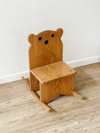 Vintage Childrens Teddy Bear Wood Rocking Chair| Baby Nursery| Kid's Bedroom