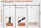 SUNALLY Room Divider Curtain Rod, No Drilling Wall Divider for Room Separation, 4-10ft(H) 28-171inch(W) Adjustable Heavy Duty Partition Space Separator Freestanding Tension Curtain Stand, Black