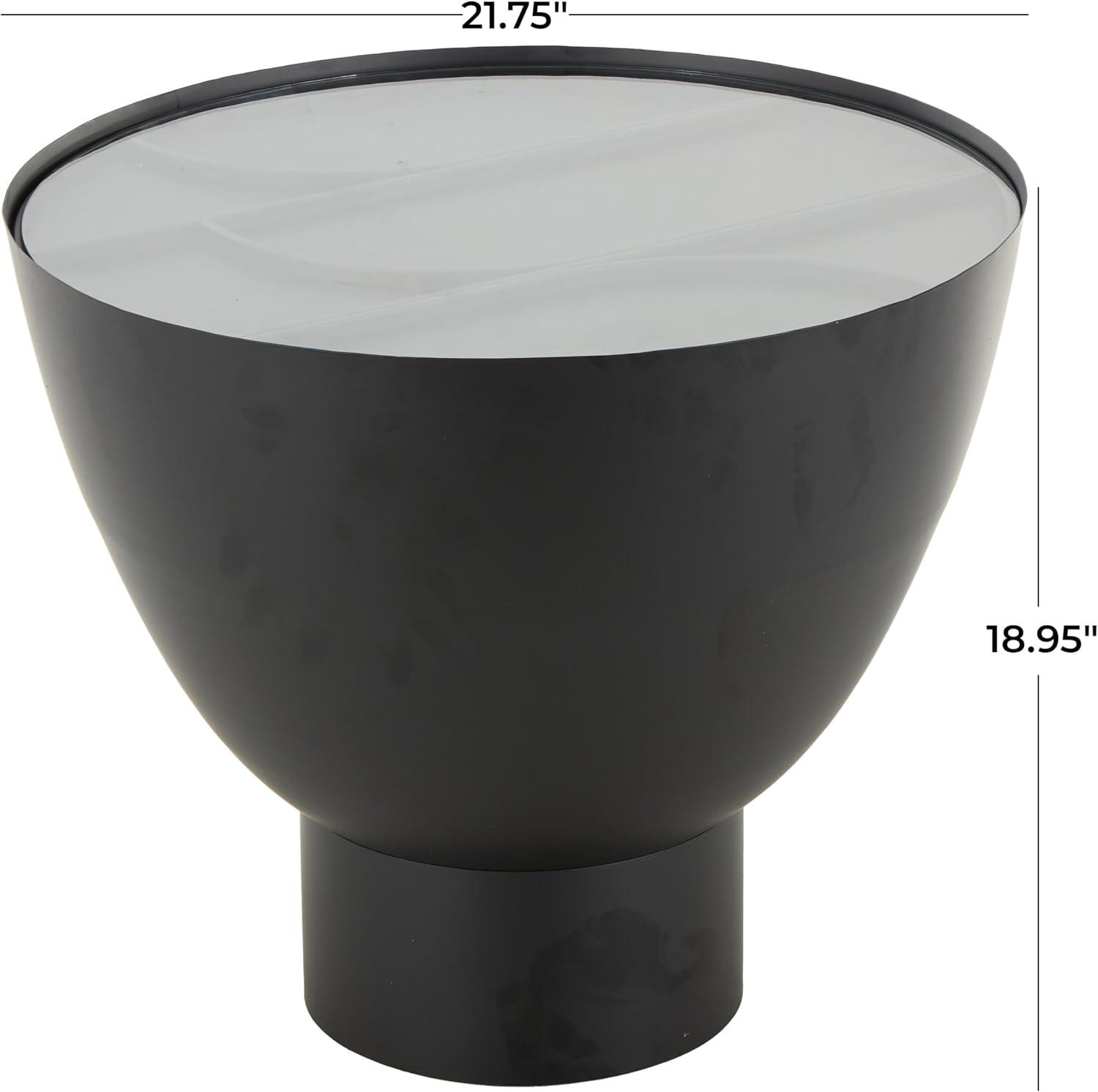Deco 79 Metal Geometric Side End Accent Table End Table with Glass Tabletop and Elevated Base, Side Table 22" x 22" x 19", Black