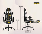 Computer Gaming Chair PC Ergonomic Office Chair Home Executive Desk Chair Adjustable High-Back PU Leather Racing Rolling Swivel Task Lumbar Support Footrest Headrest Armrest Massager