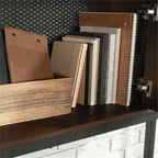 Sauder Briarbrook Engineered Wood and Metal Large Hutch in Barrel Oak