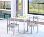 Olive & Opie Gibson 3-Piece Dry Erase Kids Table & Chair Set, Gray