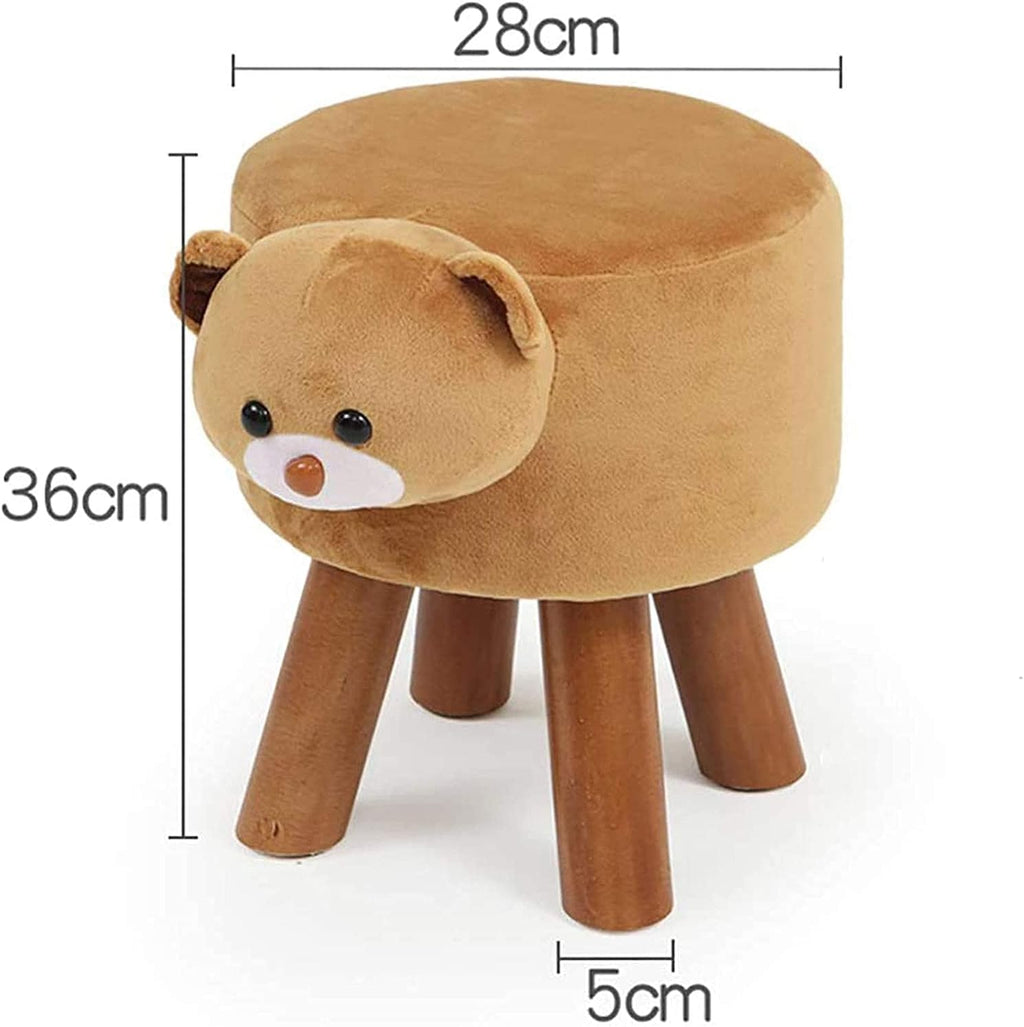 BABYCE Ottoman Stool Animal Shaped Ottoman,upholstered Tray Ride-on Footrest Stool Solid Wood Padded Seat Bench Storage Footstool