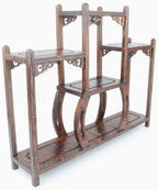 NWFashion Chinese Wooden Assemble Display Stand Symmetric Short Floor Curio Cabinets Shelf (3)