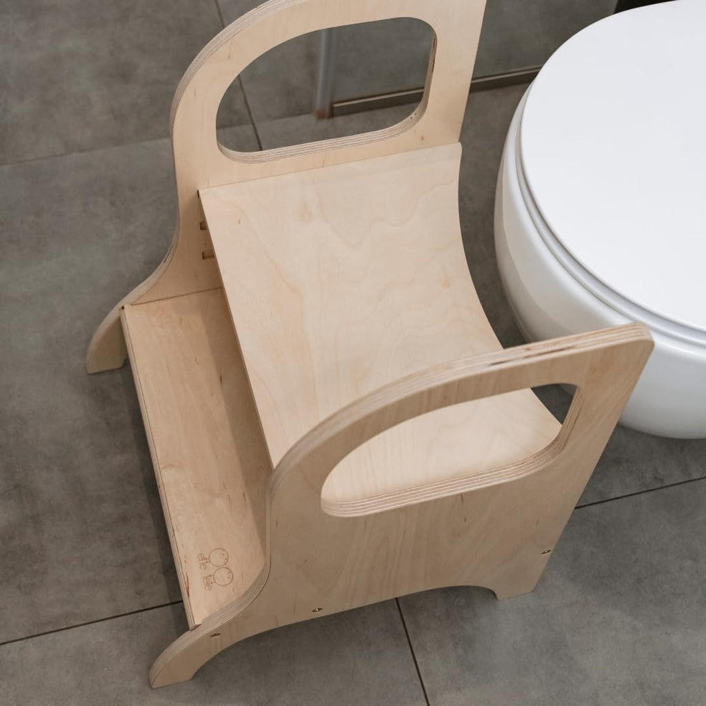 Ette Tete MIIMO • Adjustable Height Toodler Step Stool • Potty Training Toilet Stool (Wooden)