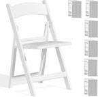 60 Pack Resin Folding Chairs with Cushion - White Folding Chairs, Lightweight Plastic Chairs, Comfortable Foldable Chairs for Wedding, Party, Home, Event, Indoor/Outdoor Use, 600lbs Capacity