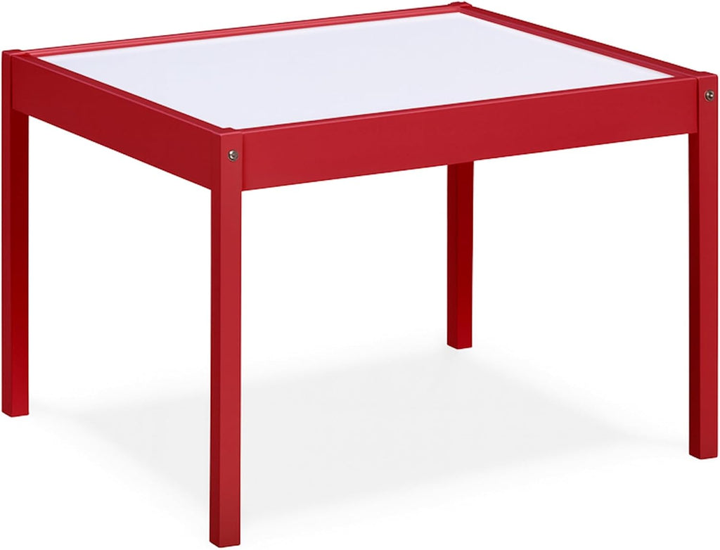 Olive & Opie Gibson 3-Piece Dry Erase Kids Table & Chair Set, Red