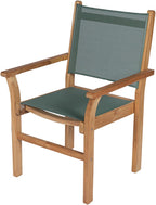 Royal Teak Collection CAPM Captiva Sling Stacking Chair, Moss