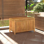 Bamboo Patio Storage Box 35.4x20.5x21.7 Inch Outdoor Storage Bench for Cushions, Toys, and Gardening Tools, Ventilated Slatted Design for Indoor and Outdoor Use