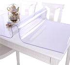 NECAUX Clear PVC Table Cover Protector 24 x 40 Inch 1.5mm Thick | Scratch Resistant Spill Protection Easy Maintenance Flexible Material for Home Office Tables Workspaces and Counters