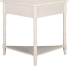 SAFAVIEH Furniture - Gomez 1-Drawer Corner Table - Ivory - Solid Wood - Classic Corner Storage Design - Ideal for Entryway, Living Room, Home Office, 33.1" W x 17.3" D x 28" H (AMH5709K)