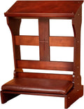 Wooden Prayer Bench Kneeler with Padded Cushion & Slanted Desktop Bible Shelf, Devotional Kneeling Table for Church & Meditation, 23”x20”x32”