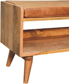 Oak-ish Bench with Tan Leather Seatpad
