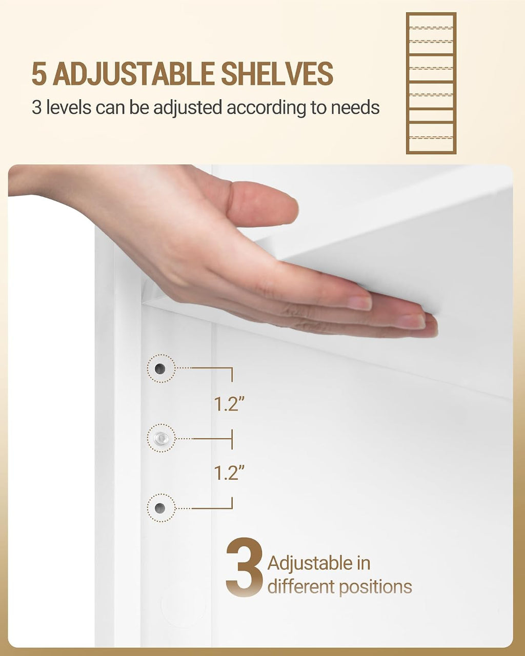 Hzuaneri Shoe Storage Cabinet, 10 Tiers Freestanding Shoe Cabinets, Wooden Shoes Rack with Cubby, 46-50 Pairs, Farmhouse Tall Shoes Cubby Organizer for Entryway, Living Room, White SR59803X