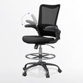 Drafting Chair Tall Office Chair for Standing Desk with Up & Down Flip-Up Armrest, 9” Adjustable Height High Desk Chair with Footrest Ring, 120° Recline Mesh Ergonomic Chair, 300 lbs