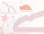 OneDream Pink Velvet Baby Hangers - 50 Pack 11inch Heart Toddler Hangers with 20pcs Clips, Non-Slip Strong and Durable Baby Clothes Hangers Without Slipping, Ultra Slim and Stackable Space Saving