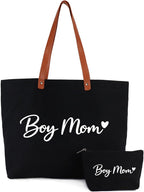 Lamyba New Mom Gifts, Mama Bag Tote with Makeup Bag, Cool Gifts for Mom to be/Expecting Mom
