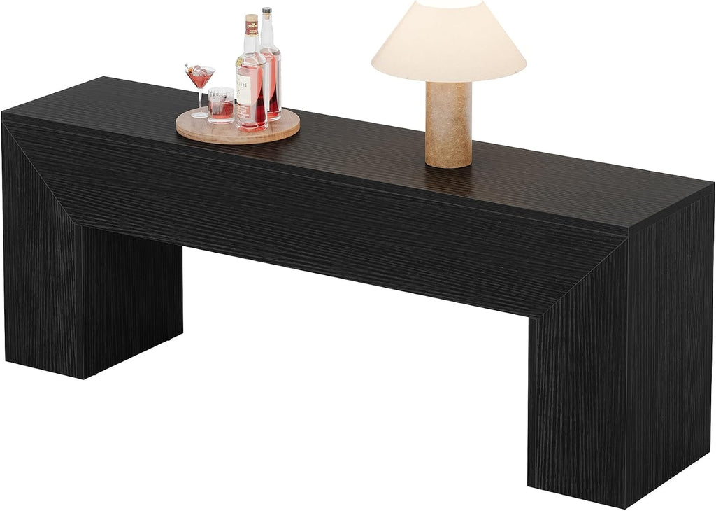 Tribesigns Dining Bench, Farmhouse Wooden Entryway Bench, Entry 47" Long Bench for Living Dining Room, Hallway and Bedroom, Easy Assembly, Black