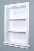 14x24 Aiden Recessed Wall Niche Medicine Cabinet Replacement, in The Wall Bathroom Cabinet Insert Shelf/Shelves, Made in North America, Real Wood, NO MDF, Beadboard, White