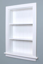 14x24 Aiden Recessed Wall Niche Medicine Cabinet Replacement, in The Wall Bathroom Cabinet Insert Shelf/Shelves, Made in North America, Real Wood, NO MDF, Beadboard, White