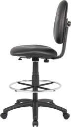 Boss Office Products Stand Up Caressoft Drafting Stool Without Arms in Black (B1690-CS)