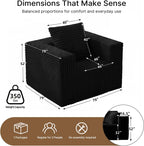 Single Cloud Sofa - No Assembly Giant Bean Bag Chair, High Backrest Wide Armrest Foam Boneless Couch, High Capacity Comfy Furry Sofa for Small Spaces Living Room Bedroom Apartment Dorm Office
