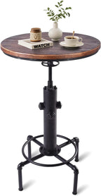 Industrial Tall Bistro Table 32.3-36.2" Adjustable Swivel Pub Coffee Table Metal Hydrant Stylish Design
