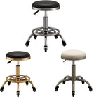 Rolling Stool - Sap Adjustable Height Stools - Work Vanity Chair,120KG Weight Capacity,Double Bearing Pulley,Smooth Rotation(Gold)