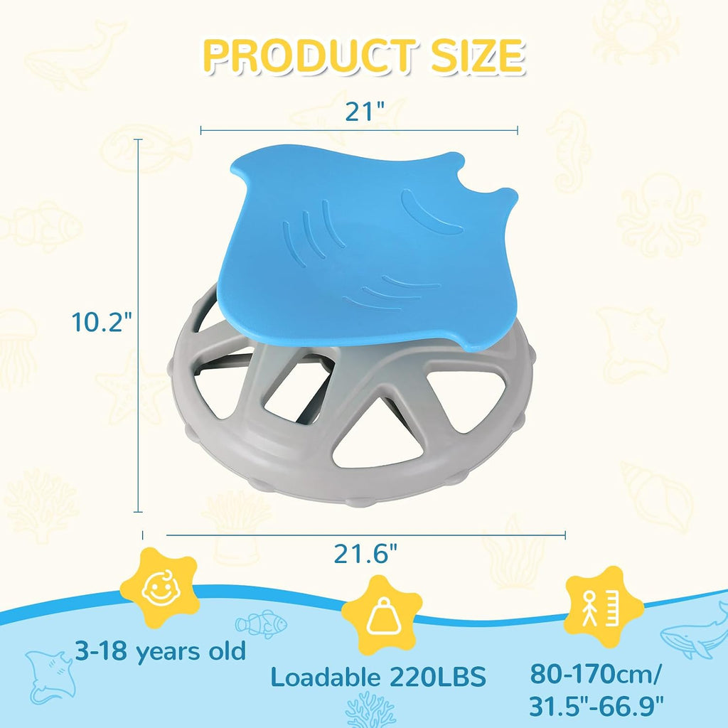 Sensory Spinning Chair for Autistic Kids, Stingray Swivel Sit and Spin Toy | For Toddlers with Autism & ADHD, Upgraded Anti-Slip Base, 360° Rotation, Balance Training, Body Coordination, 220 lb Cap