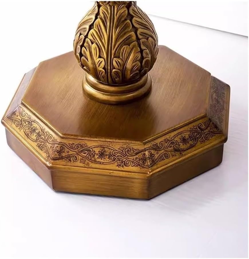 Vintage Country Style Side Table Hand Painted Art Carvings Dodecagonal Coffee Sofa Accent Small Side Table