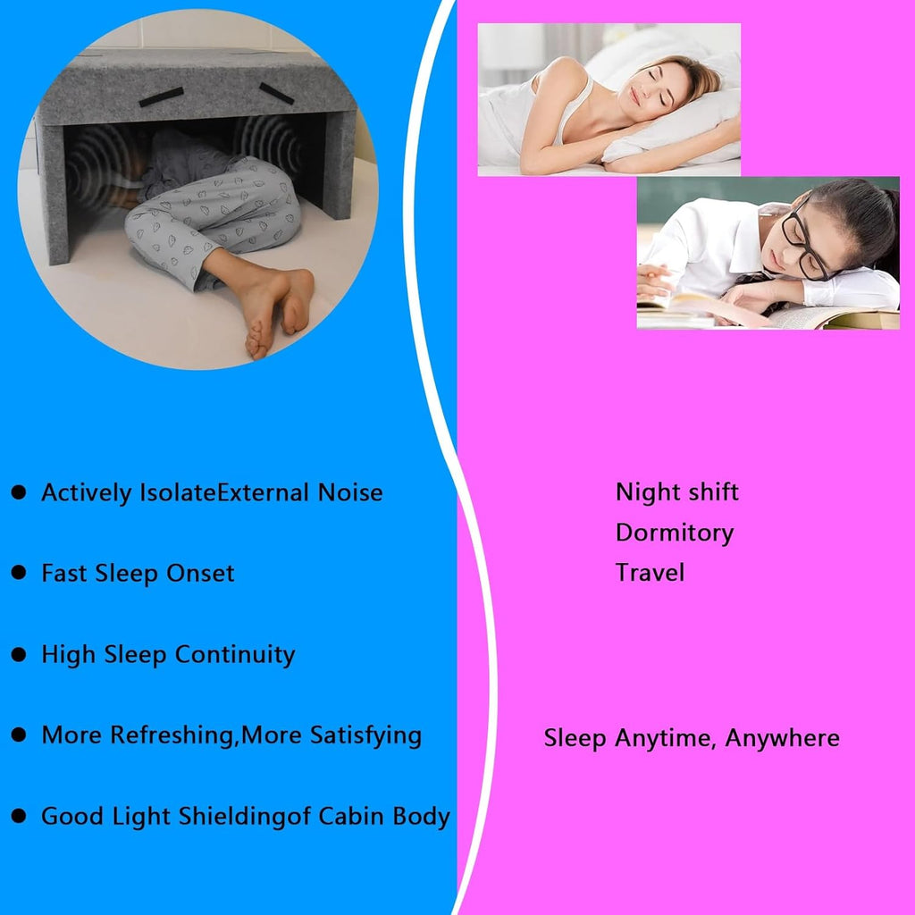 Soundproof and Light-Proof Silent Tent, Sleep Den Bed Tent, Built-in Bluetooth Dual Speakers, Tent Bed Cover, for Restful Sleep