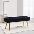 Upholstered Bench for Bedroom End of Bed, 40-inch Entryway Bench for Living Room, Dining Bench with Padded Seat and Metal Legs for Kitchen Bedroom,Indoor and Hallway (Black Velvet Bench)