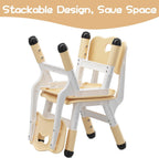 GAOMON Kids Chair, 3 Level Height Adjustable Kid Chair, Plastic Toddler Chairs for Children Boys Girls Age 2-6, Suitable for Home Family Classroom Nursery Indoor Use (2 Pack, Natural)