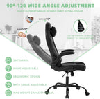 Video Gaming Chair,Ergonomic Computer Office Desk Chair with Comfy Lumbar Support, PU Leather Recliner with Headrest, Fixed Up Armrest, Height Adjustable with 360° Swivel for Adults Gaming,Black